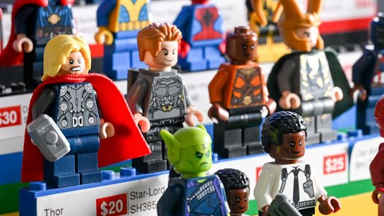 Sean McConville left his corporate job and he found some solace in collecting Lego. In April, he set up his own Lego store in Kengsington. 30 August 2022. The Age News. Photo: Eddie Jim.