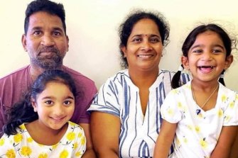 Nades and Priya Murugappan with their daughters, Kopika and Tharnicaa. 