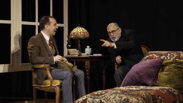  Yannick Lawry (left) as CS Lewis and Nicholas Papademetriou as Freud in Freud’s Last Session.