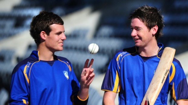 Nick Winter and Tom Rogers in their Cricket ACT junior days.