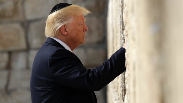 President Donald Trump visits the Western Wall in Jerusalem in 2017. 