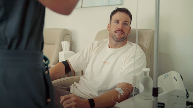 James Magnussen is injected with performance-enhancing drugs. 