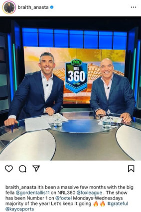 Braith Anasta’s Instagram post.