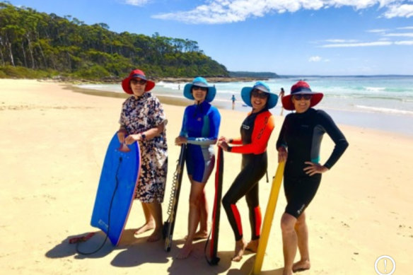 Kathy Lette and her sisters who she’d take a bullet for and “not just a light graze either”.