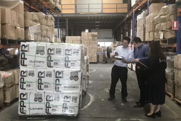 Pictures from the WeChat account of Chinese state-owned property developer Poly Australia shows loads of protective equipment ready to be sent to China.