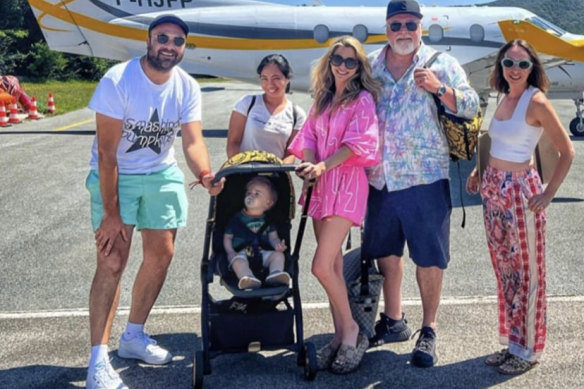 Kyle Sandilands and Tegan Kynaston with some of their honeymoon entourage.