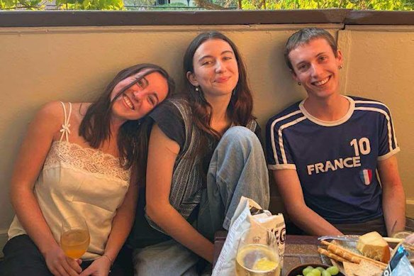 A summer of friendship: Grace Lagan, centre, and fellow Gen Zedders Anna Hobson and Hamish Lewis. 