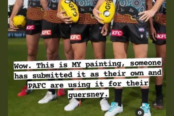 It has been alleged that Port Adelaide’s Indigenous jumper features a plagiarised design.