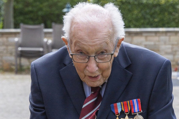 Captain Tom Moore, a 99-year-old war veteran.