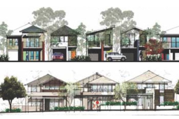 An illustration of residential street frontages in the draft control plan. 