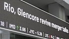 A news headline on Rio and Glencore displayed on a ticker last week.