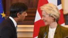 British PM Rishi Sunak and European Commission President Ursula von der Leyen announce the Brexit deal.