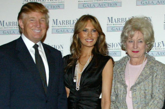 Donald and Melania Trump with the President's sister Maryanne in 2005.