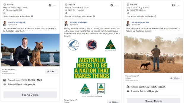 Deputy Labor leader Richard Marles has spent more than $5000 on ads asking people to "like" his Facebook page.