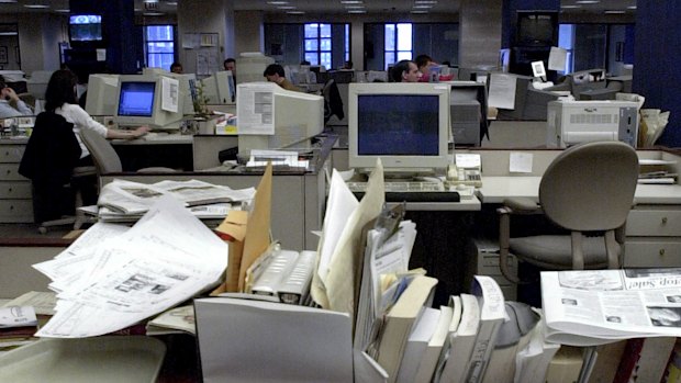 Many newsrooms have so many empty desks, they look like furniture showrooms.