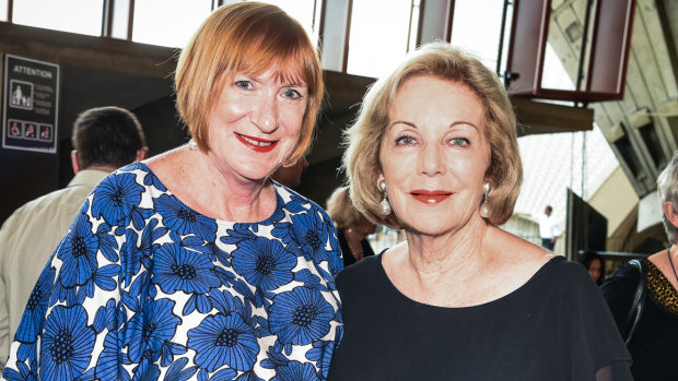 Ita Buttrose and a guest mingled at the Turandot premiere.