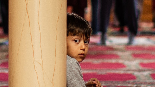 Prayer time at the Australian Bosnian Islamic Centre in Deer Park. The Mosque was taking part in the Islamic Council of Victoria’s Mosque Open Day on Sunday.