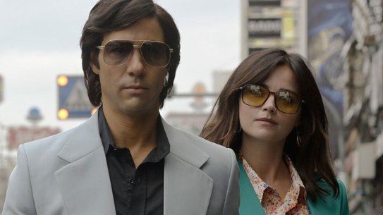 Tahar Rahim plays Sobhraj somewhere on a spectrum between a cobra and John Travolta in Saturday Night Fever. His conflicted accomplice is played by Doctor Who’s Jenna Coleman.