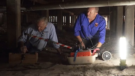 The search for the remains of a young boy at 35 Polaris Street in Inala, Brisbane. 