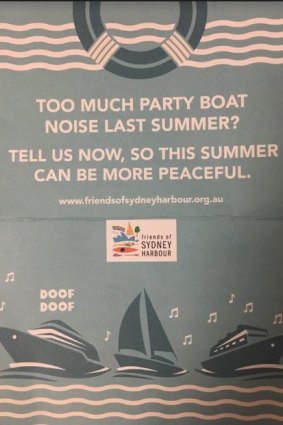 Flyers from the group began to turn up in letterboxes across harbourside suburbs after NYE.