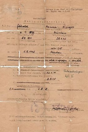 SS Reichsführer Heinrich Himmler's false identity document.