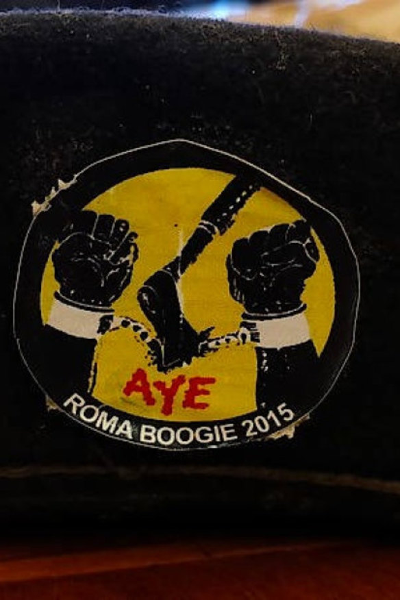 A hat bearing the insignia used by the Black Axe Mafia, seized by European police.