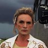 Terence Stamp as Bernadette beside Priscilla the bus in the 1994 Australian film The Adventures of Priscilla, Queen of the Desert. Photo: MGM