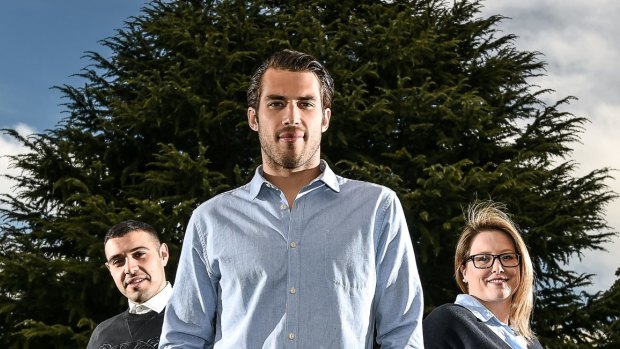 Alex Rance and business partners Luke Surace and Casey Helman in 2016.