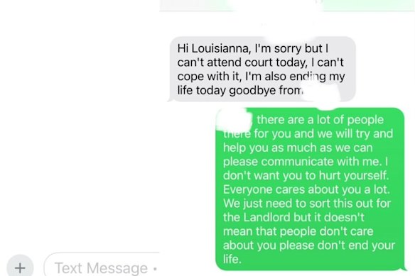The text message.