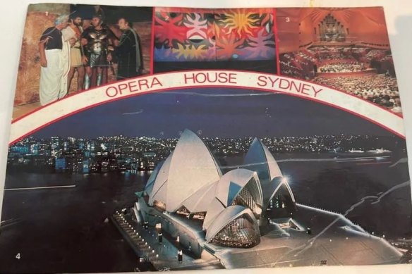 The card was posted from Sydney in 1981 to a house in England’s south-east.
