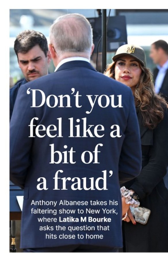 The Nightly’s cover this week, quoting their journalist Latika Bourke.