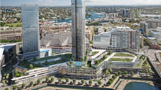 An indicative design of the redeveloped Harbourside shopping centre included in the most recent concept proposal for the Darling Harbour site.