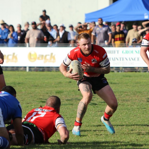 Ethan Collins with a carry. The North Tamworth Bears are the city’s only team in the Group 4 competition.