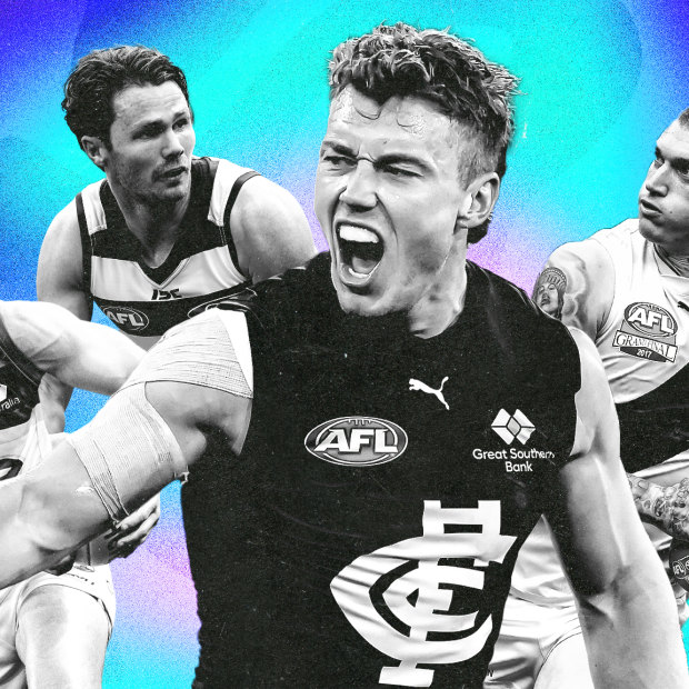 Patrick Cripps, Gary Ablett jnr, Patrick Dangerfield and Dustin Martin.
