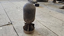 A tradesman found this homemade mortar buried behind a fireplace in a Port Adelaide home.