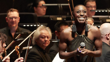 Laura Mvula with the Melbourne Symphony Orchestra.