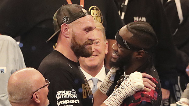 Challenge accepted: Fury and WBC heavyweight champion Deontay Wilder face off.