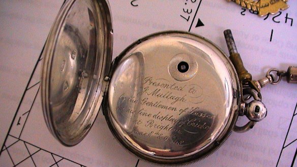 A watch presented to Unaarrimin, also known as Johnny Mullagh, by Sussex players in honour of his play on the 1868 tour of England.