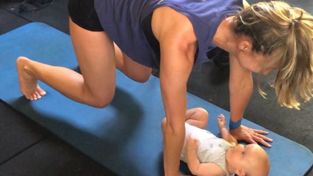Libby Babet trains with daughter Izzy.
