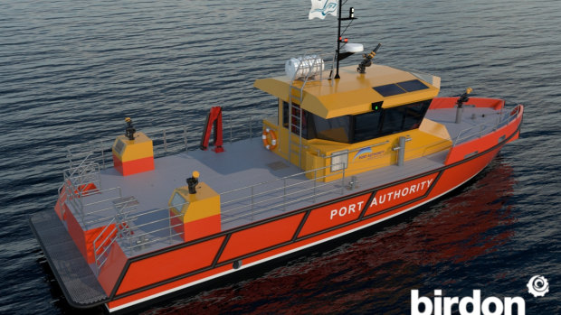 An artist’s impression of the new firefighting vessel.