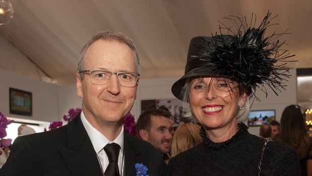 Tabcorp chairman Paula Dwyer with chief executive David Attenborough.