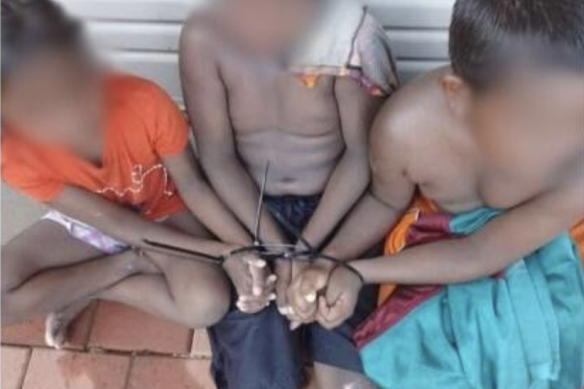 The children were detained using cable ties.