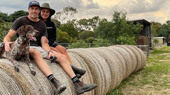 Cameron and his partner Indiana on their farm.
