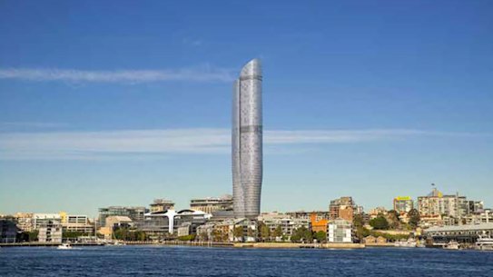 An artist's impression of The Star's proposed 237-metre tower at Pyrmont.
