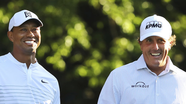 Changed men: Tiger Woods and Phil Mickelson are very different characters these days. 