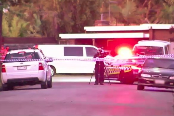 Police at the scene after the stabbing in Seaford in February 2020.