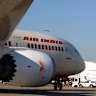 The Air India Dreamliner heads to the gate at Sydney Airport.