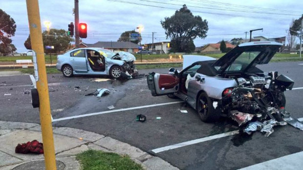 The scene of the fatal high-speed crash in Reservoir that Abdulrahim was involved in. 