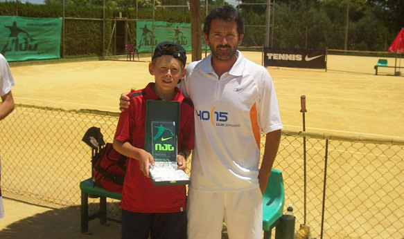 A young Alex de Minaur with coach Adolfo Gutierrez, who saw him for the first time at age seven.