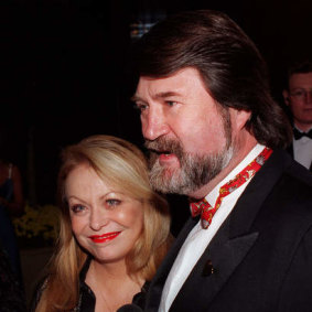 Hinch with actor Jacki Weaver whom he married in 1983.
